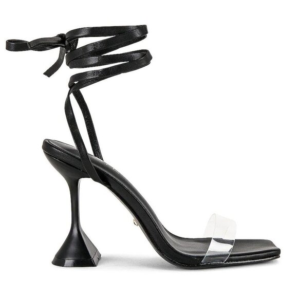 RAYE Jetty PVC Wrap High Heels in Black 7.5 New Womens Shoes - Picture 1 of 13